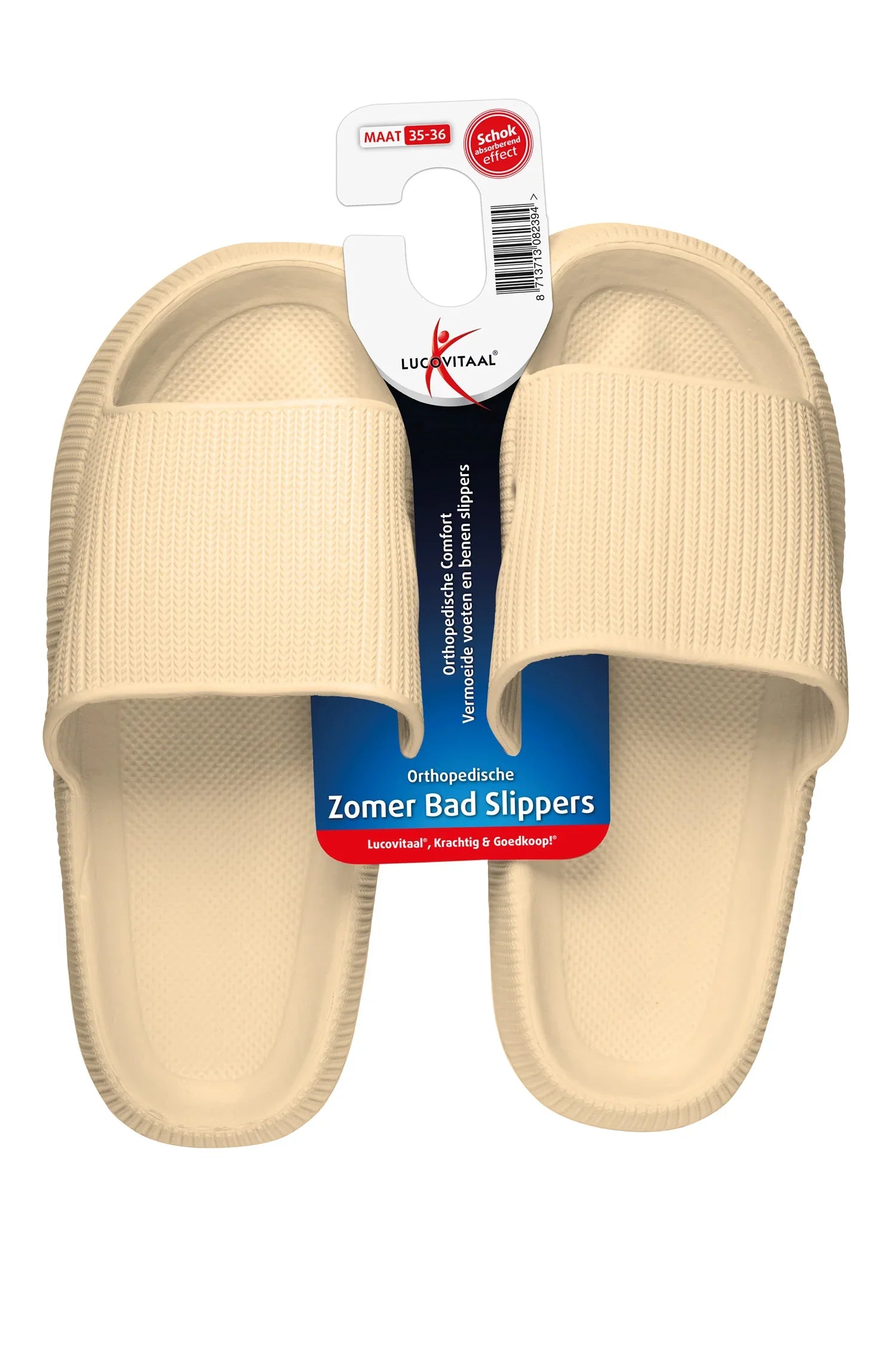 Lucovitaal Orthopedische badslipper 35-36 beige 1 Paar