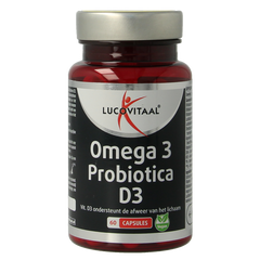Lucovitaal Omega 3 probiotica D3 vegan 60 Capsules