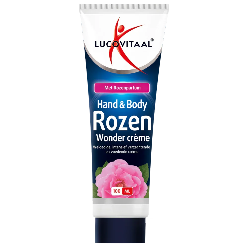 Lucovitaal Hand & body rozen wonder creme 100 Milliliter