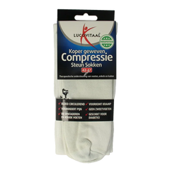 Lucovitaal Koper compressie steunsok maat 42-47 wit 6 Paar