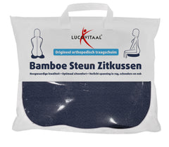 Lucovitaal Bamboe steun zitkussen blauw 1 Stuks