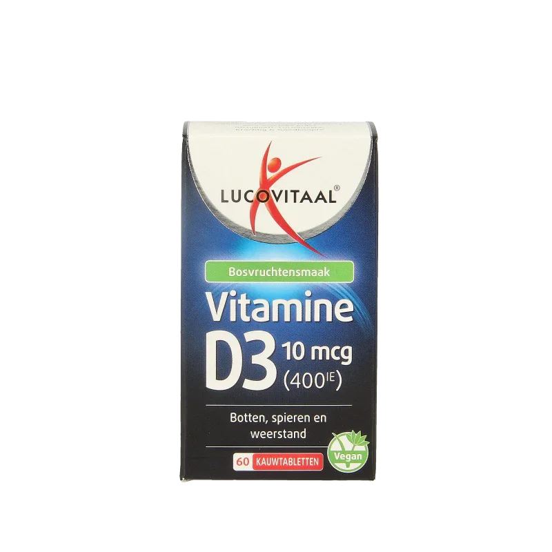 Lucovitaal Vitamine D3 10mcg (400IE) vegan 60 Kauwtabletten
