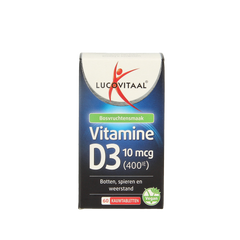 Lucovitaal Vitamine D3 10mcg (400IE) vegan 60.00 Kauwtabletten