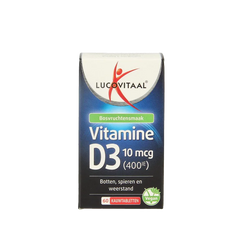 Lucovitaal Vitamine D3 10mcg (400IE) vegan 60 Kauwtabletten