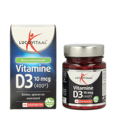 Lucovitaal Vitamine D3 10mcg (400IE) vegan 60 Kauwtabletten