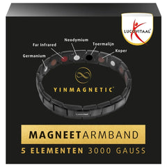 Lucovitaal Armband magneet yinmagnetic zwart vegan 1 Stuks