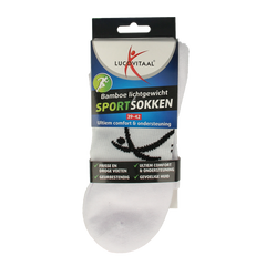 Lucovitaal Sportsok bamboe wit 39-42 1 Paar