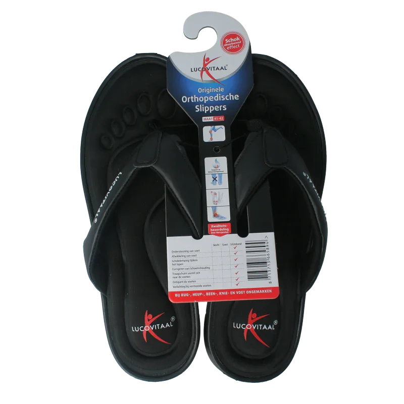 Lucovitaal Orthopedische slipper 41-42 zwart 1 Paar