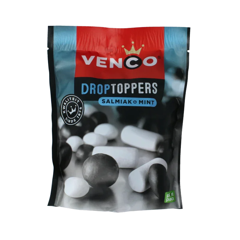 Venco Droptoppers salmiak mint 225 Gram