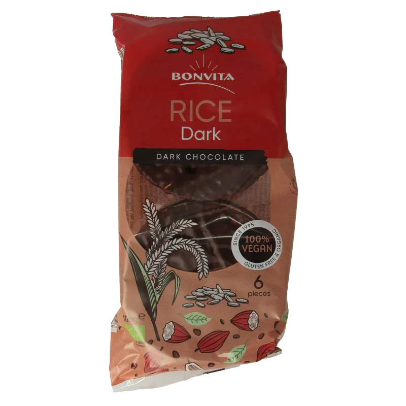 Bonvita Rijstwafels pure chocolade bio 100 Gram