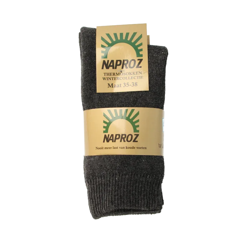 Naproz Thermo sokken grijs maat 35-38 3 Paar
