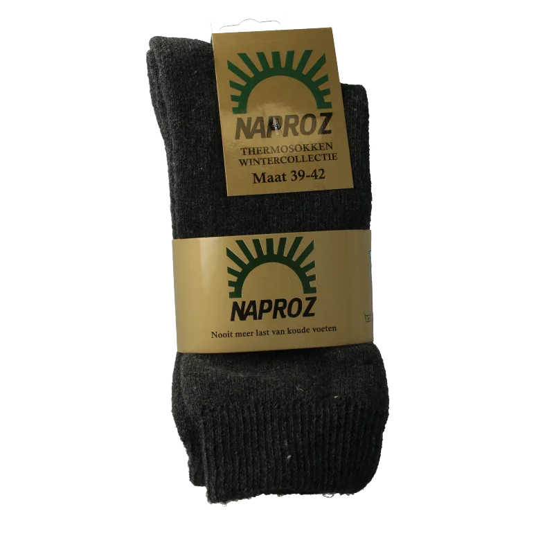 Naproz Thermo sokken grijs maat 39-42 3 Paar