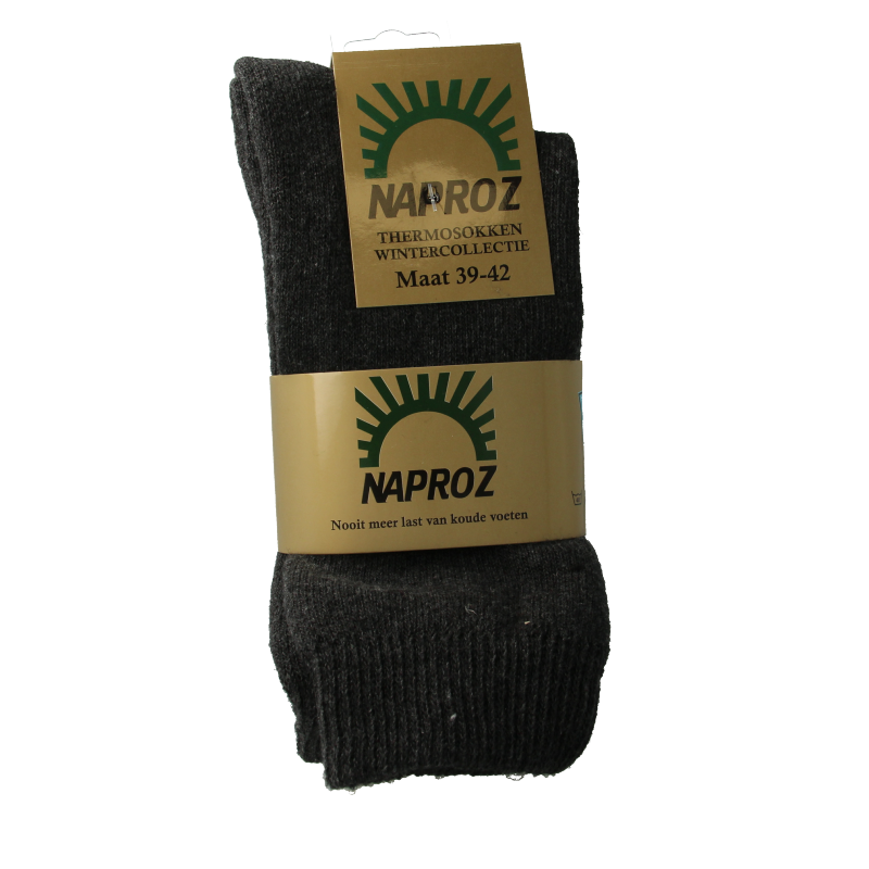 Naproz Thermo sokken grijs maat 39-42 3 Paar