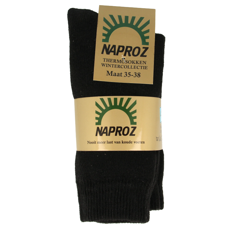 Naproz Thermo sokken zwart maat 35-38 3 Paar
