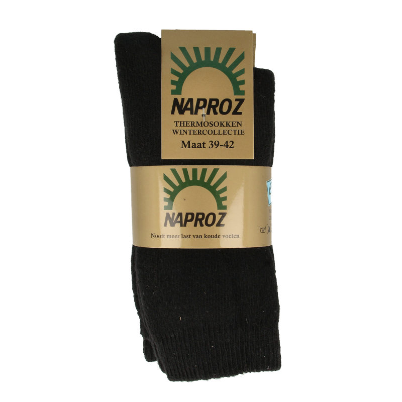 Naproz Thermo sokken zwart maat 39-42 3 Paar
