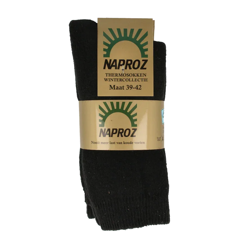 Naproz Thermo sokken zwart maat 39-42 3 Paar
