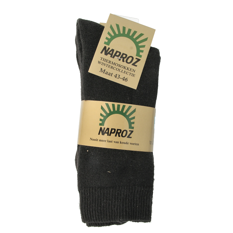 Naproz Thermo sokken zwart maat 43-46 3 Paar