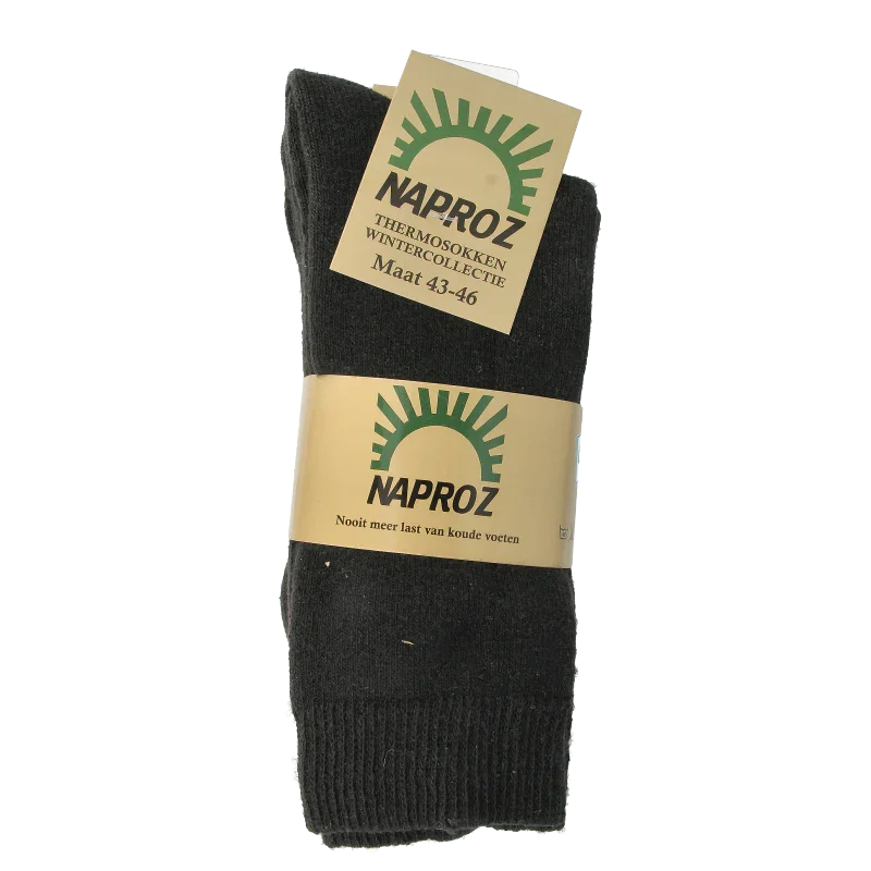 Naproz Thermo sokken zwart maat 43-46 3 Paar