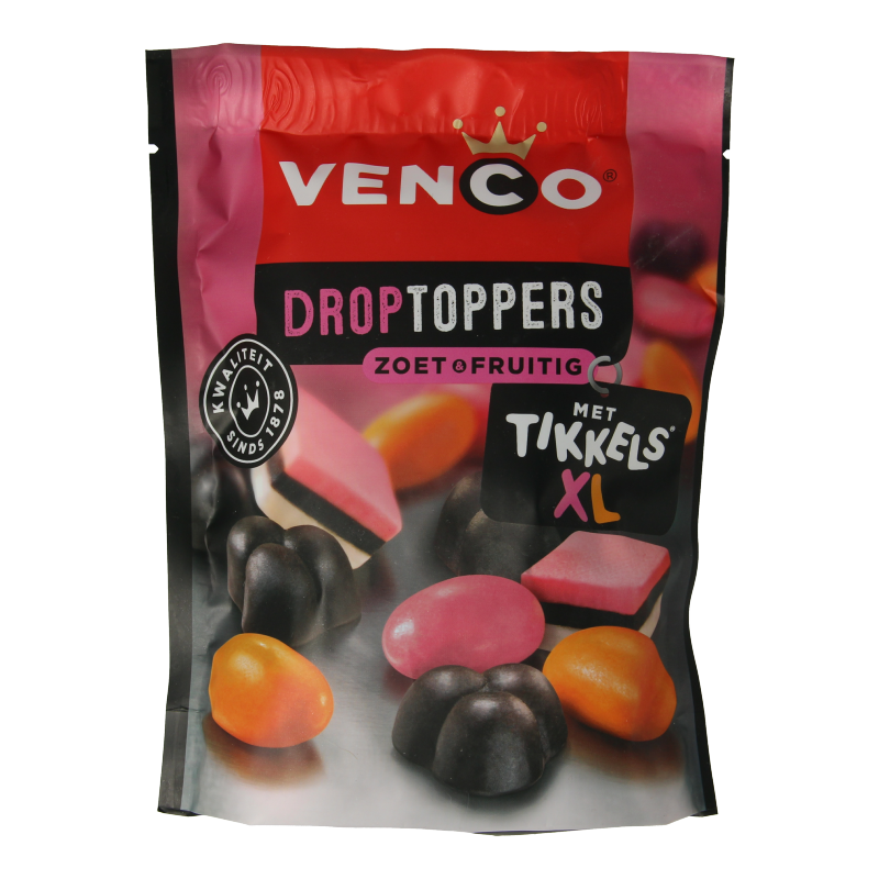 Venco Droptoppers zoet & fruitig 215 Gram