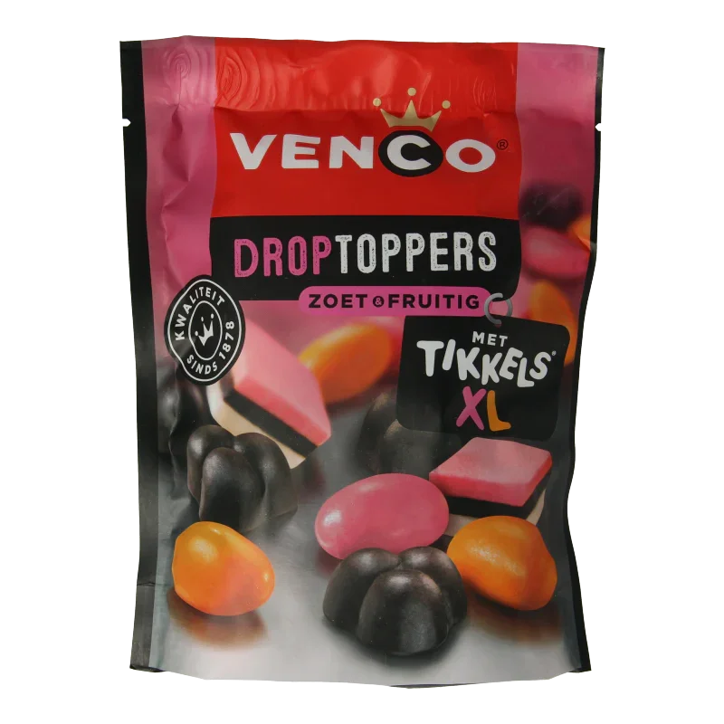 Venco Droptoppers zoet & fruitig 215 Gram