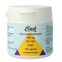 Clark Vitamine B5 pantotheenzuur 500mg 100 Vegetarische capsules