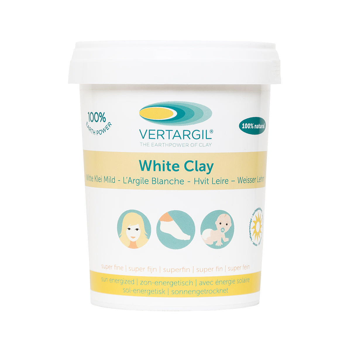 Vertargil Witte leem/klei uitwendig 250.00 Gram