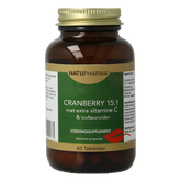 Natupharma Cranberry 15:1 met vitamine C & bioflavonoiden 60 Tabletten