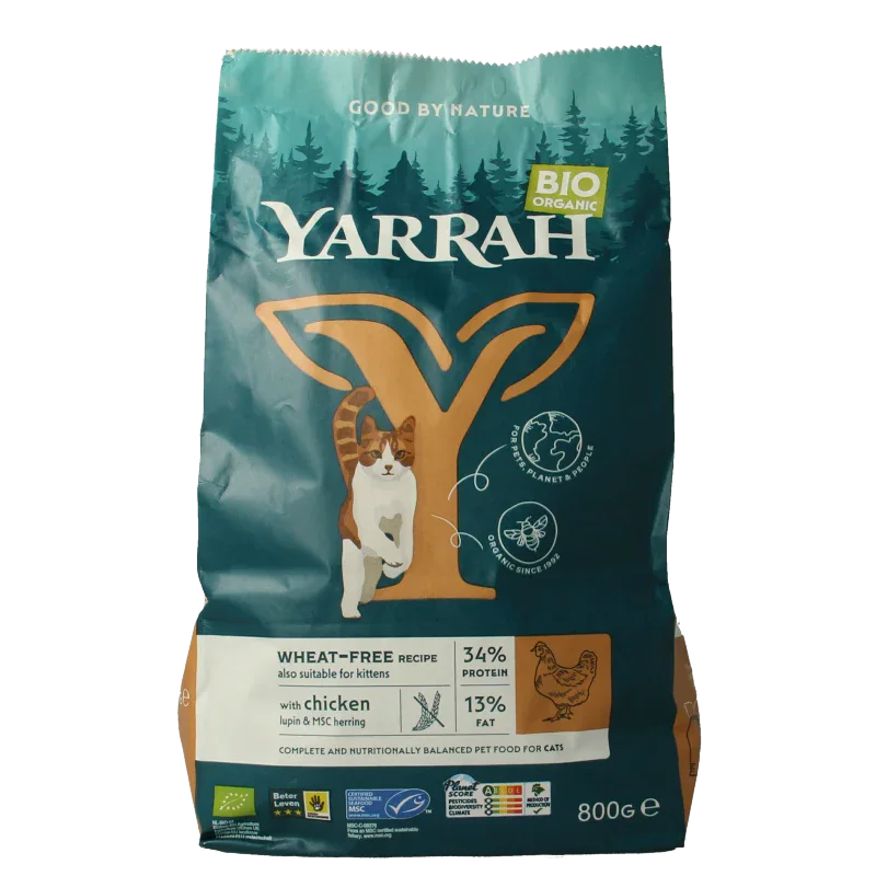 Yarrah Kattenvoer wheat-free bio 800 Gram