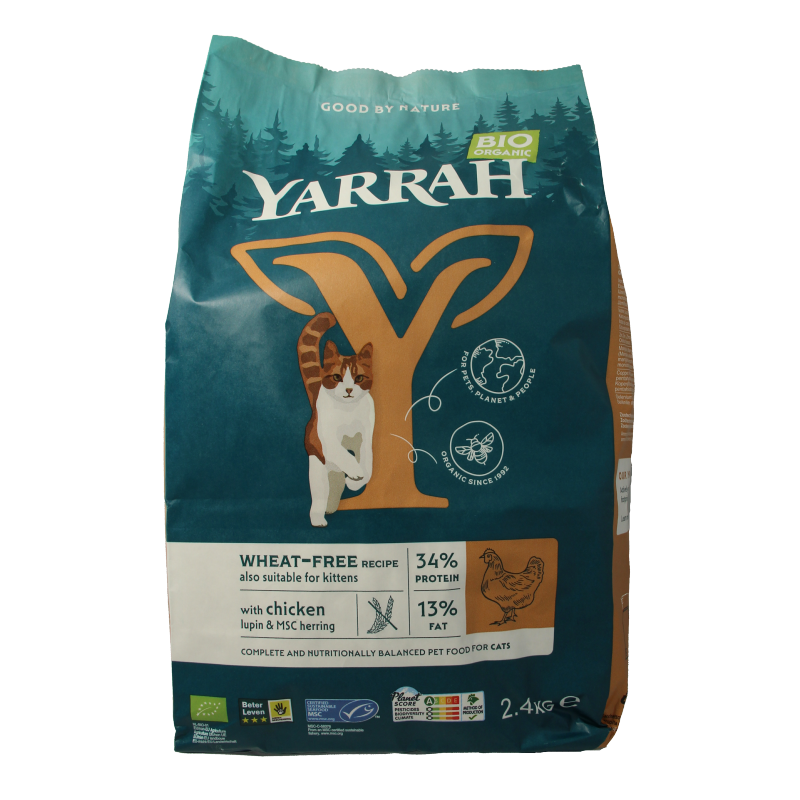 Yarrah Kattenvoer wheat-free bio 2400 Gram