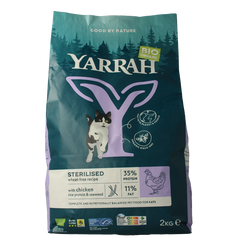 Yarrah Kattenvoer voor gesteriliseerde kat wheat-free bio 2000 Gram