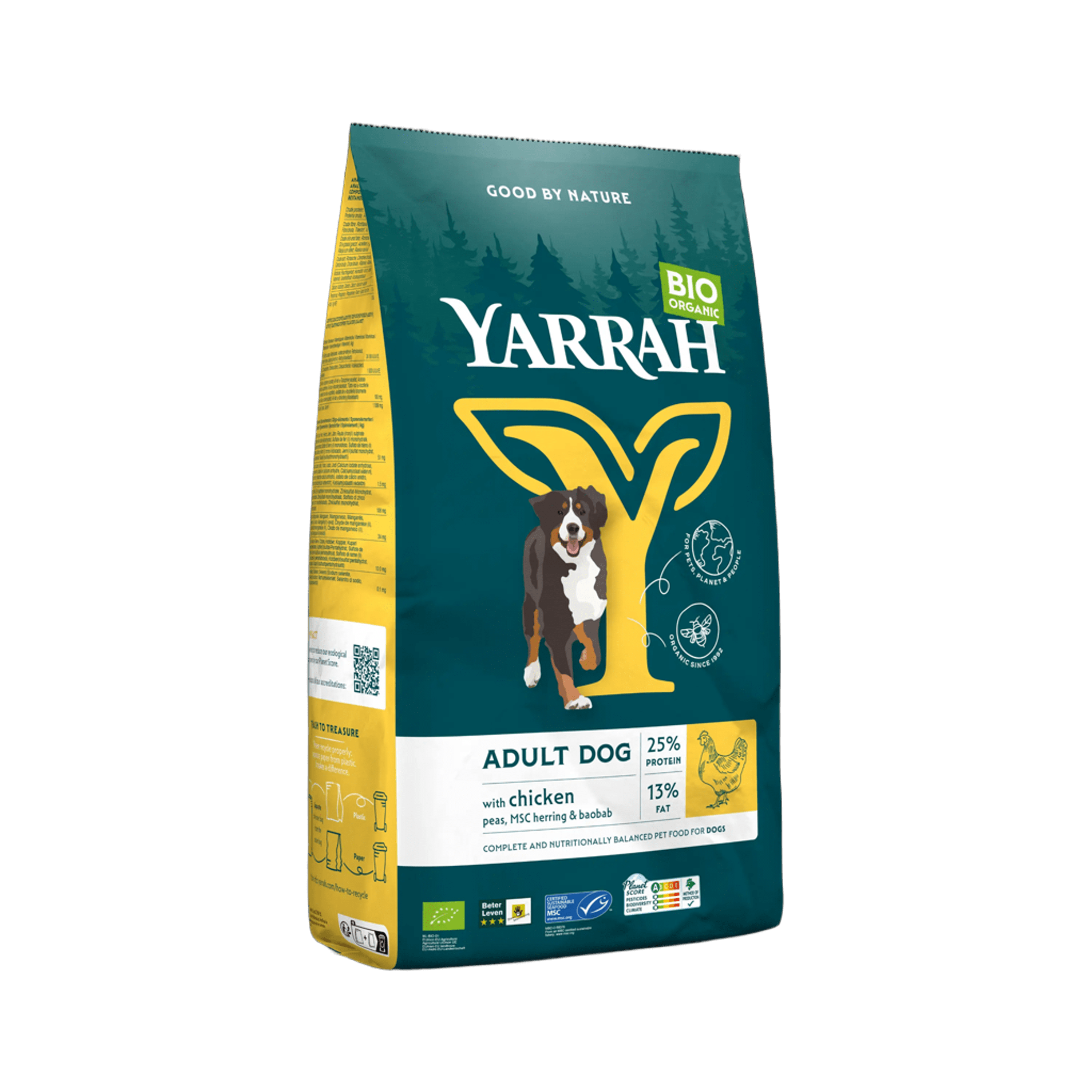 Yarrah Adult hondenvoer met kip MSC bio 15.00 Kilogram