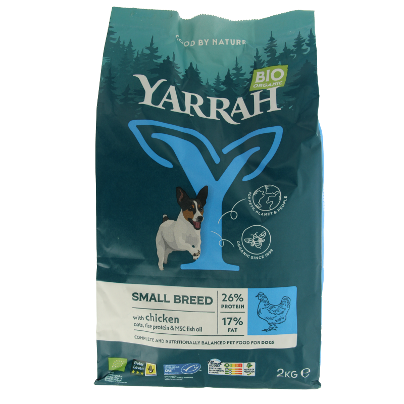 Yarrah Small breed hondenvoer met kip bio MSC 2000 Gram