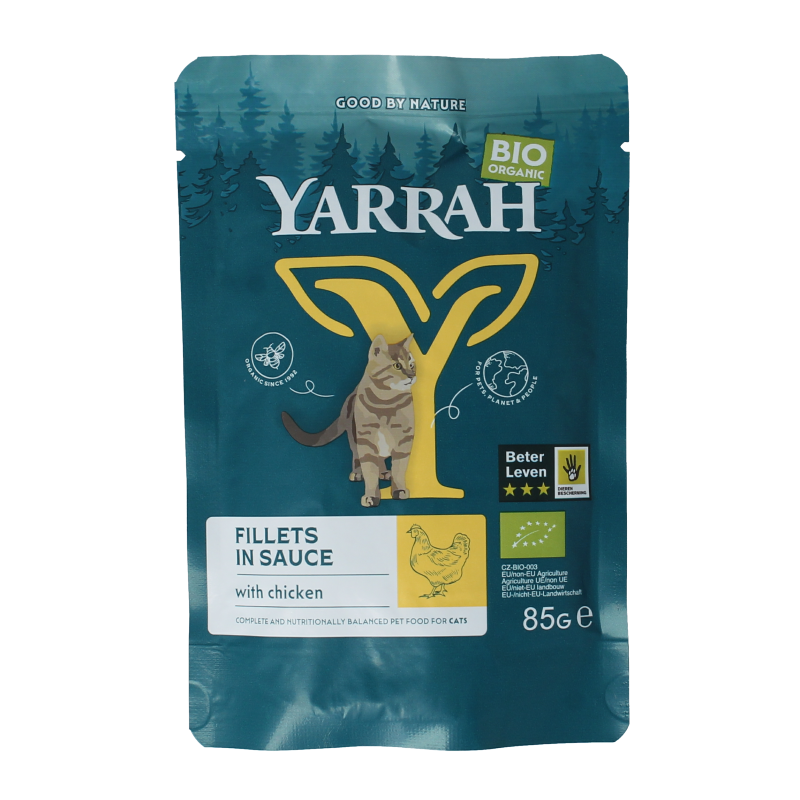 Yarrah Kat filet met kip in saus bio 85 Gram