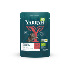 Yarrah Kat filets met rund in saus bio 85 Gram
