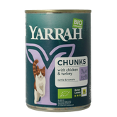 Yarrah Kattenvoer chunks kip kalkoen in saus bio 405.00 Gram