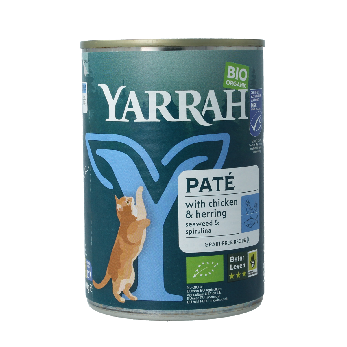 Yarrah Kattenvoer pate kip met vis bio 400.00 Gram