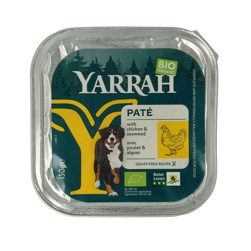 Yarrah Hondenvoer pate met kip bio 150 Gram