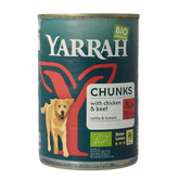 Yarrah Hondenvoer chunks rund en kip in saus bio 405.00 Gram