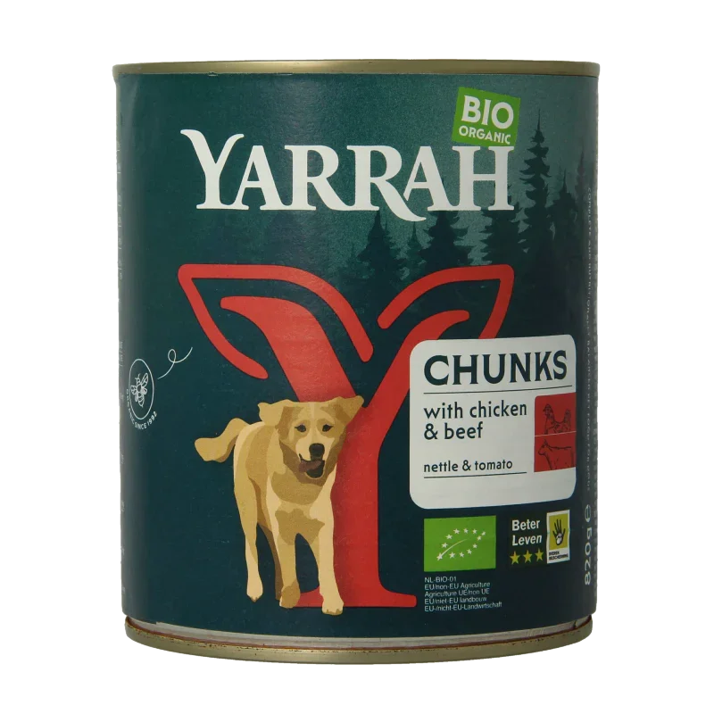 Yarrah Hond brok rund & kip in saus bio 820 Gram