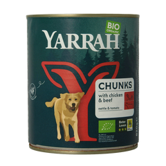 Yarrah Hondenvoer chunks rund en kip in saus bio 820.00 Gram