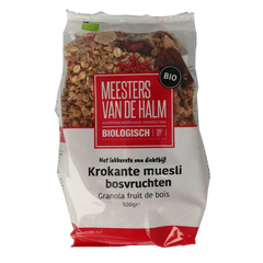 De Halm Muesli krokant bosvruchten bio 500 Gram