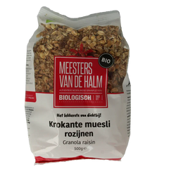 De Halm Krokante muesli rozijn bio 500 Gram
