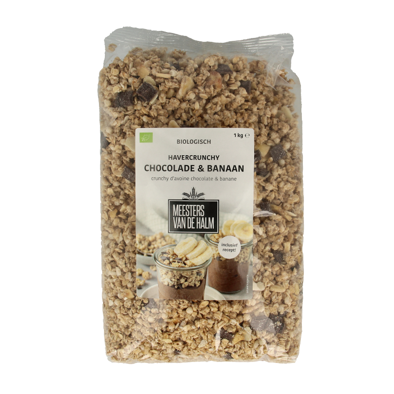 De Halm Crunchy havergranola chocolade/banaan bio 1 Kilogram