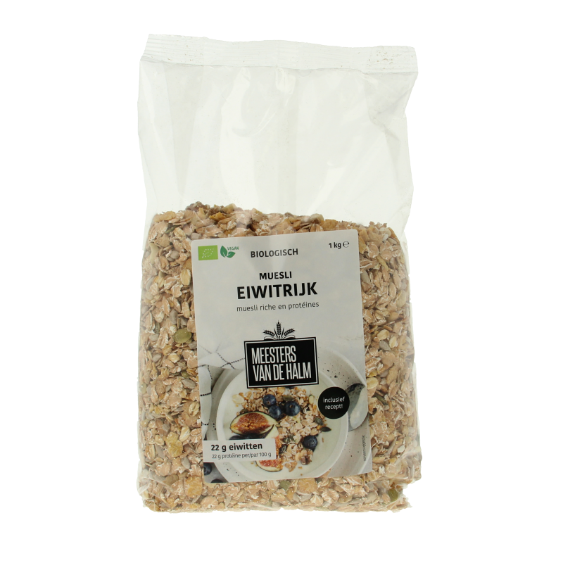 De Halm Muesli eiwitrijk herstel after sport bio 1.00 Kilogram