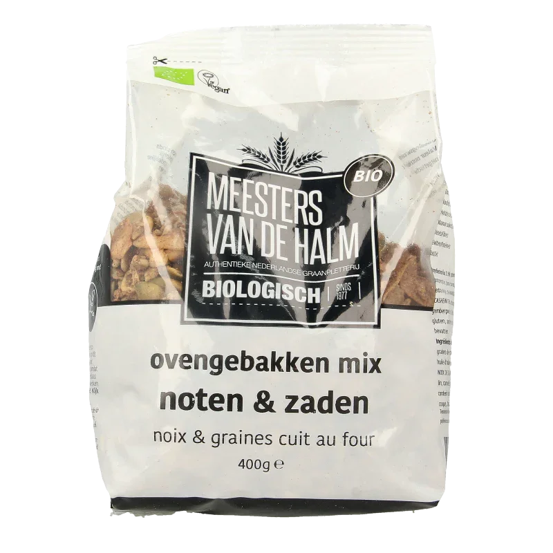 De Halm Ovengebakken noten en zaden bio 400 Gram