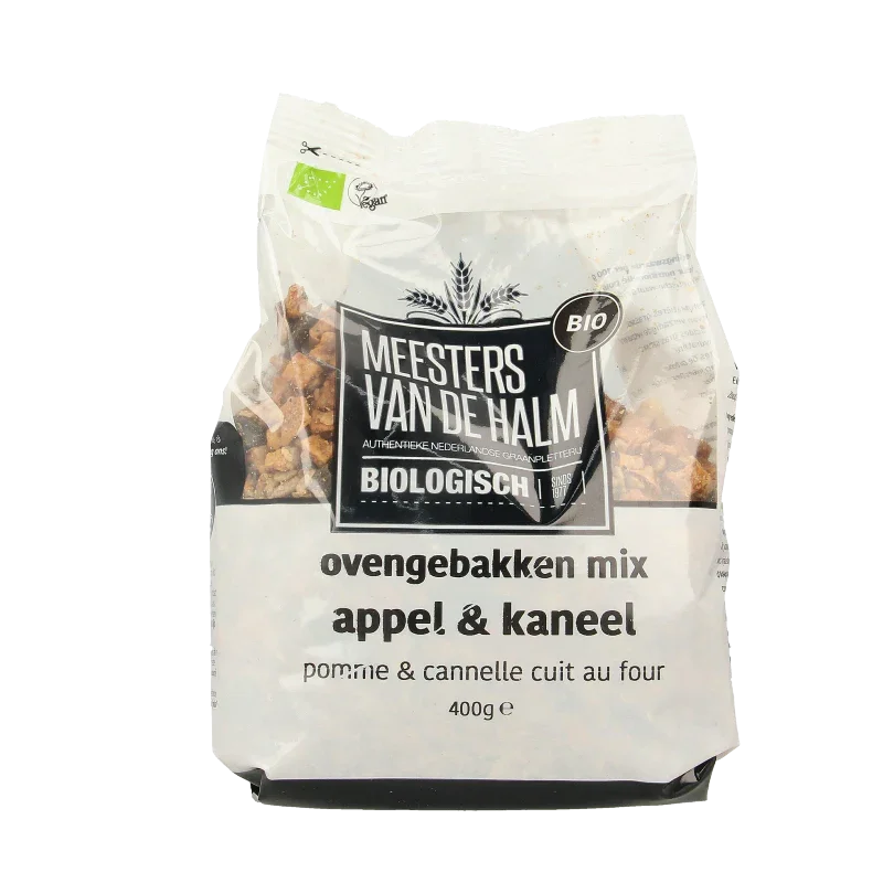 De Halm Ovengebakken mix appel en kaneel bio 400 Gram