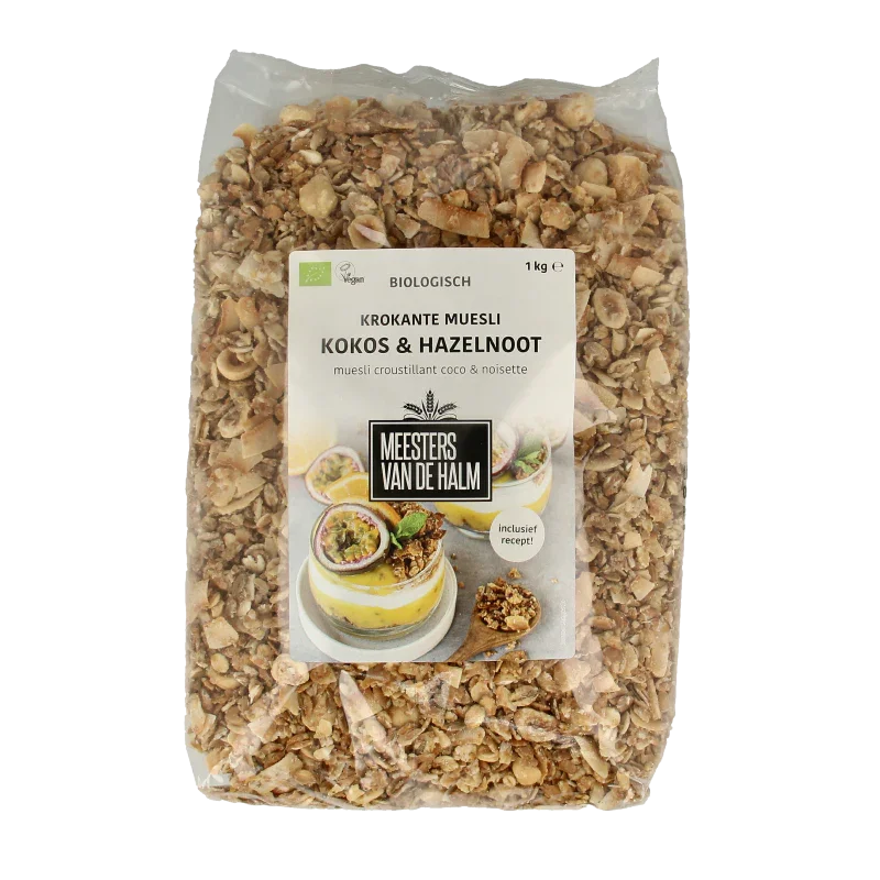 De Halm Muesli krokant kokos en hazelnoten bio 1 Kilogram