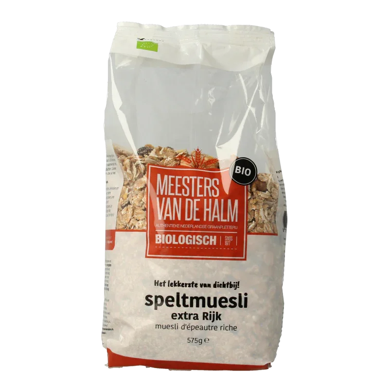 De Halm Muesli spelt extra rijk bio 575 Gram