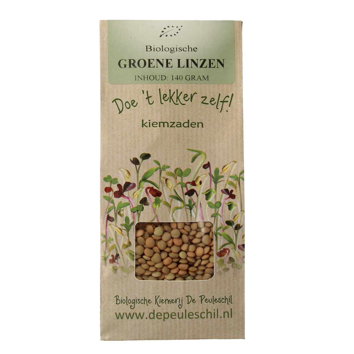 Peuleschil Groene linzen bio 140.00 Gram