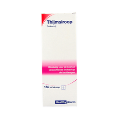 Healthypharm Thijmsiroop suikervrij 150.00 Milliliter